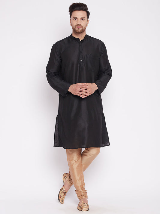 Men's Long Kurta with Band Colla