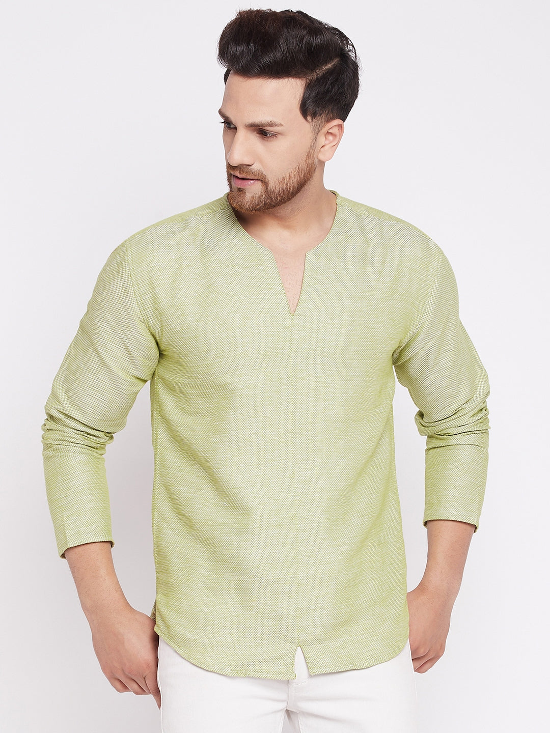 Men's Kurta with Slit Necklin