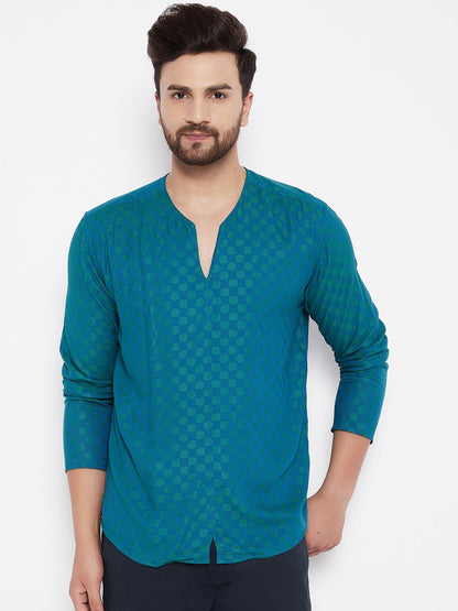 Men's Woven Design Straight  Kurta