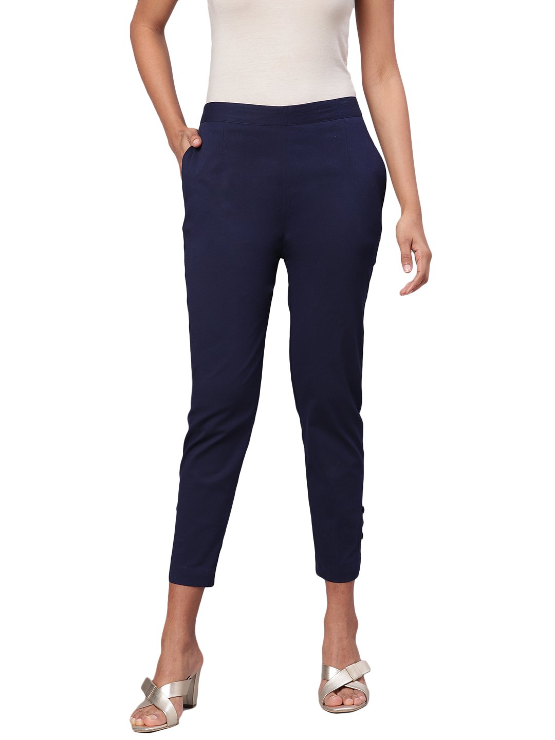 Women's Solid Na Rayon Flex Na Trouser