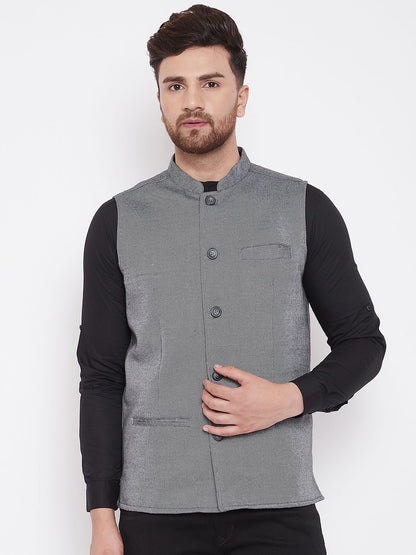 Men's Grey Nehru Jacket