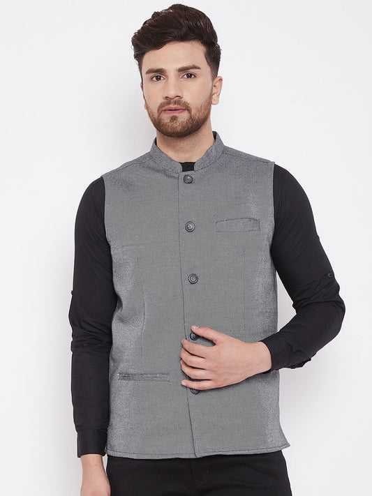 Men's Grey Nehru Jacket
