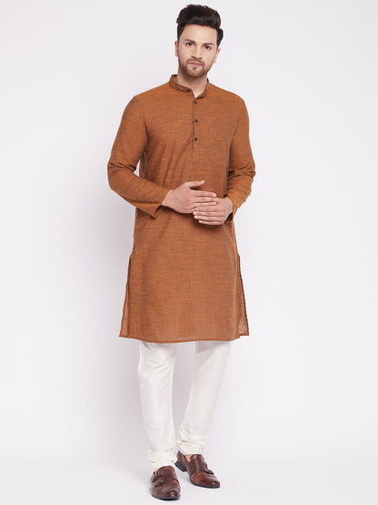 Men's Long Kurta with Band Colla