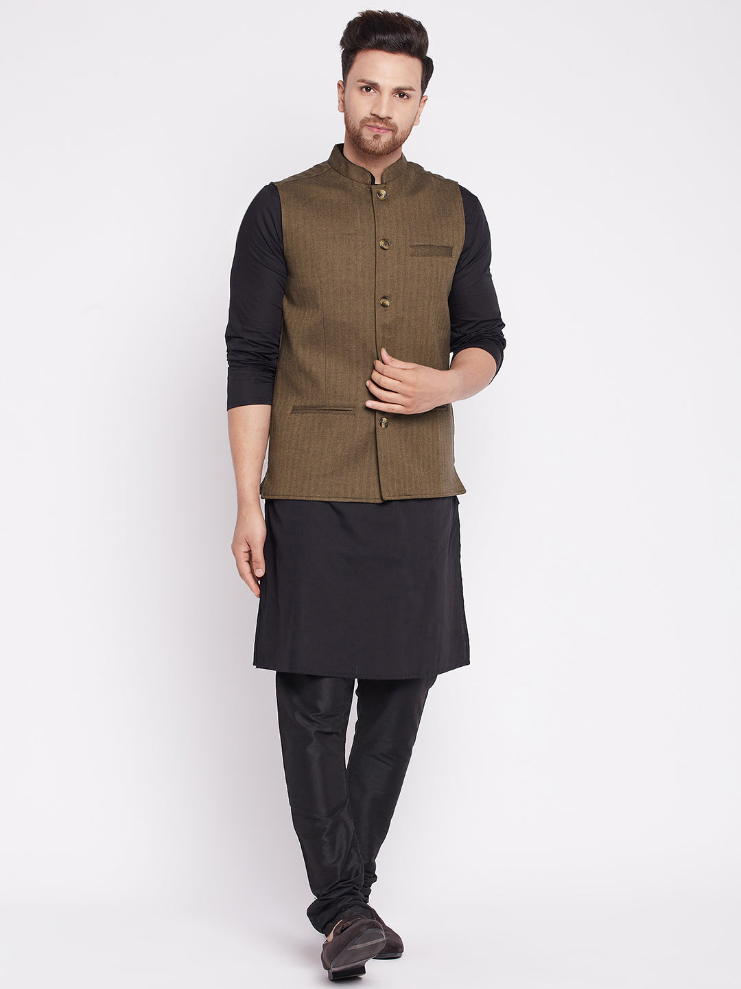 Men's Nehru Jacket with welt pocket