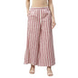 Women Pink Cotton Striped Trouser by Myshka (