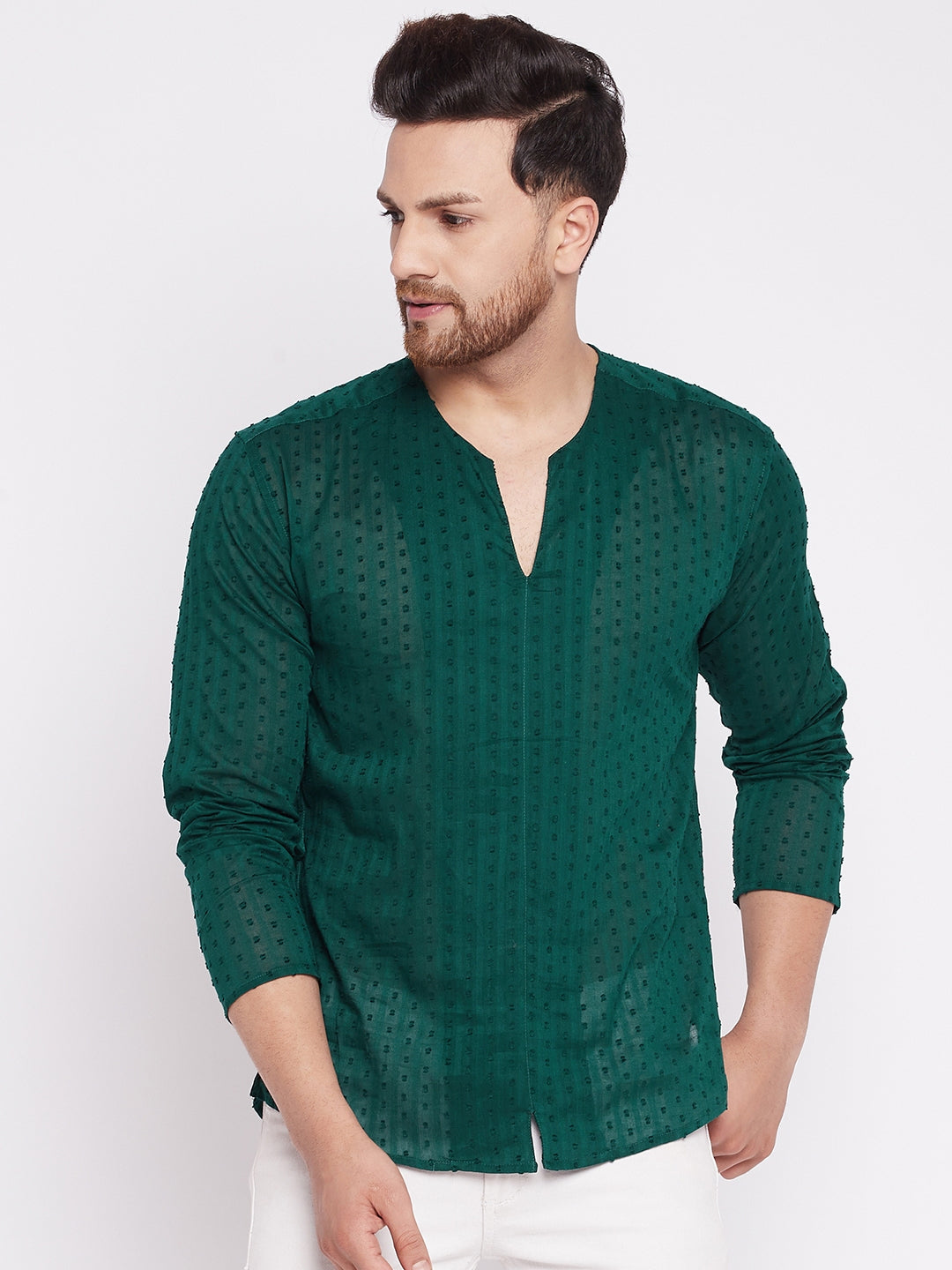 Men's Kurta with Slit Necklin