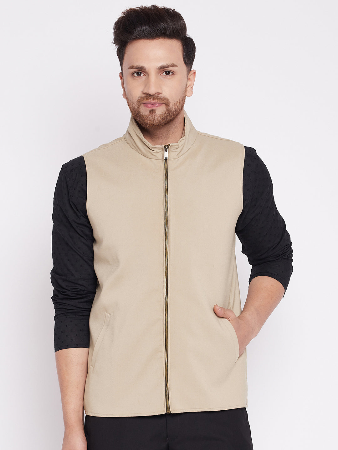 Men's Nehru Jacket With Welt Pocket