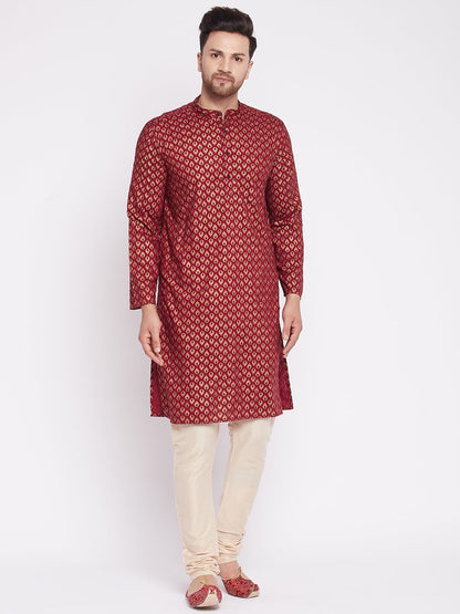 Men's Long Kurta with Band Colla