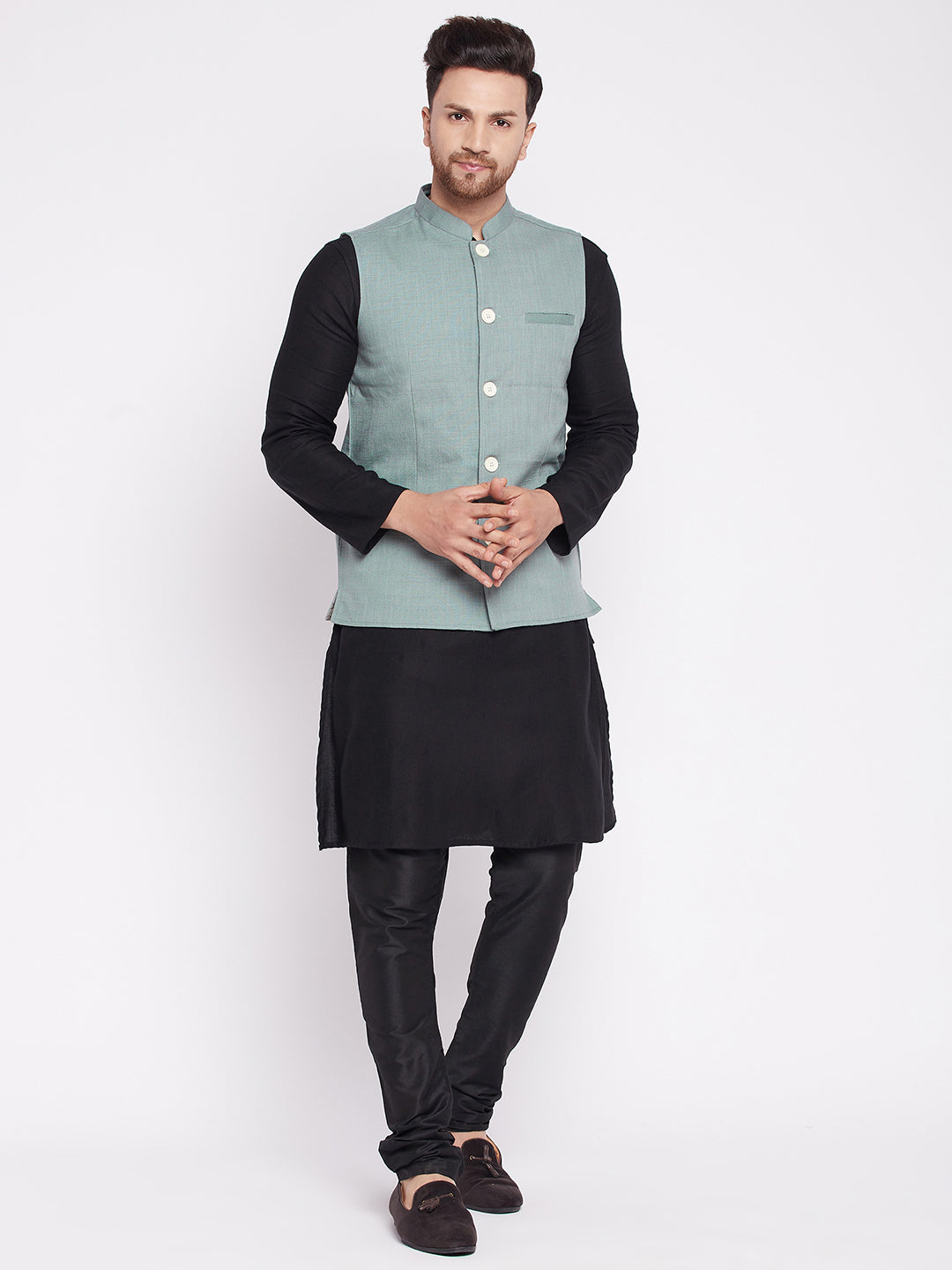 Men's Nehru Jacket with welt pocket