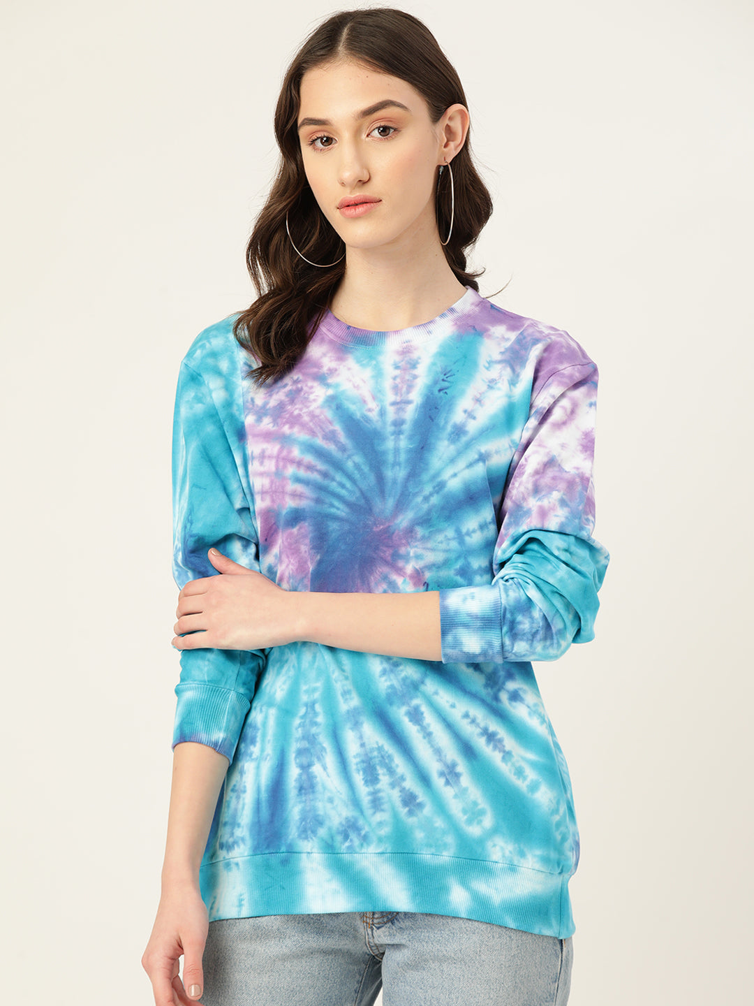 Women's Blue and Purple Mandla Tie Dye Sweatshirt
