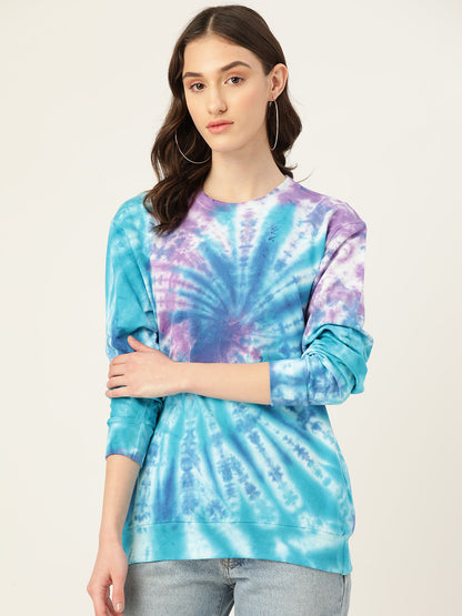Women's Blue and Purple Mandla Tie Dye Sweatshirt