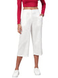 Women White Solid Cotton Trouser by Myshka