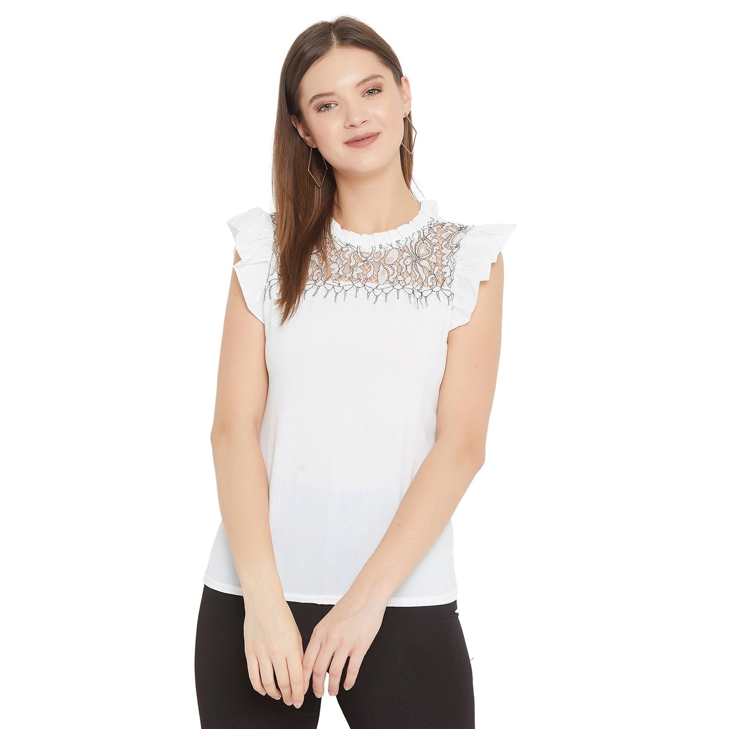 Women's Embellished Self Design Round Neck