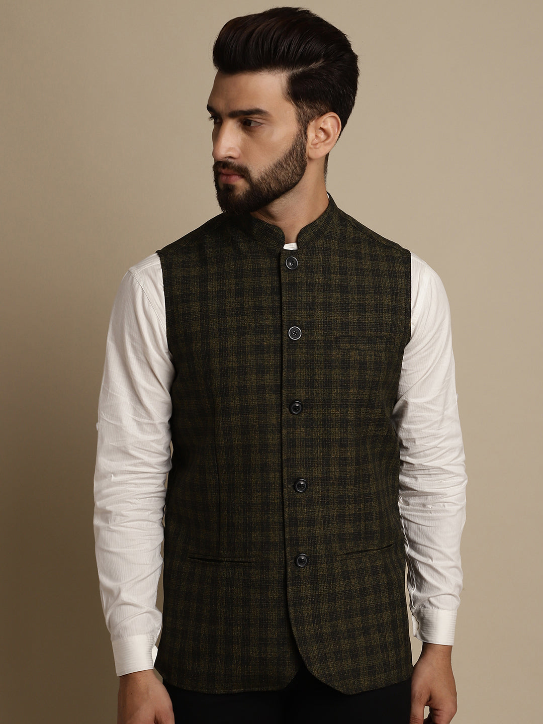 Men's Mandarin Collar Waistcoat