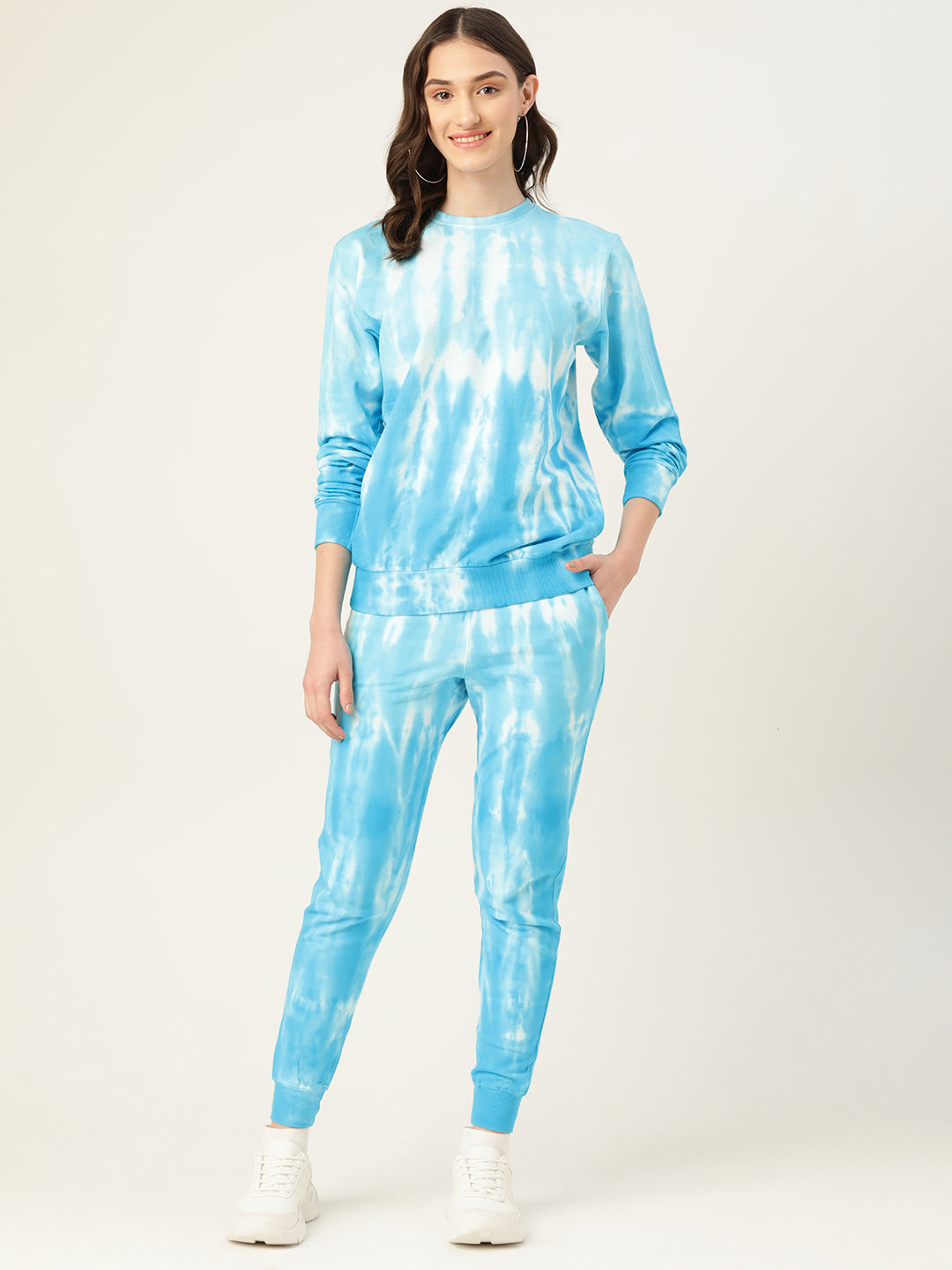 Women's Blue Ombre Dye Sweatshirt With Joggers