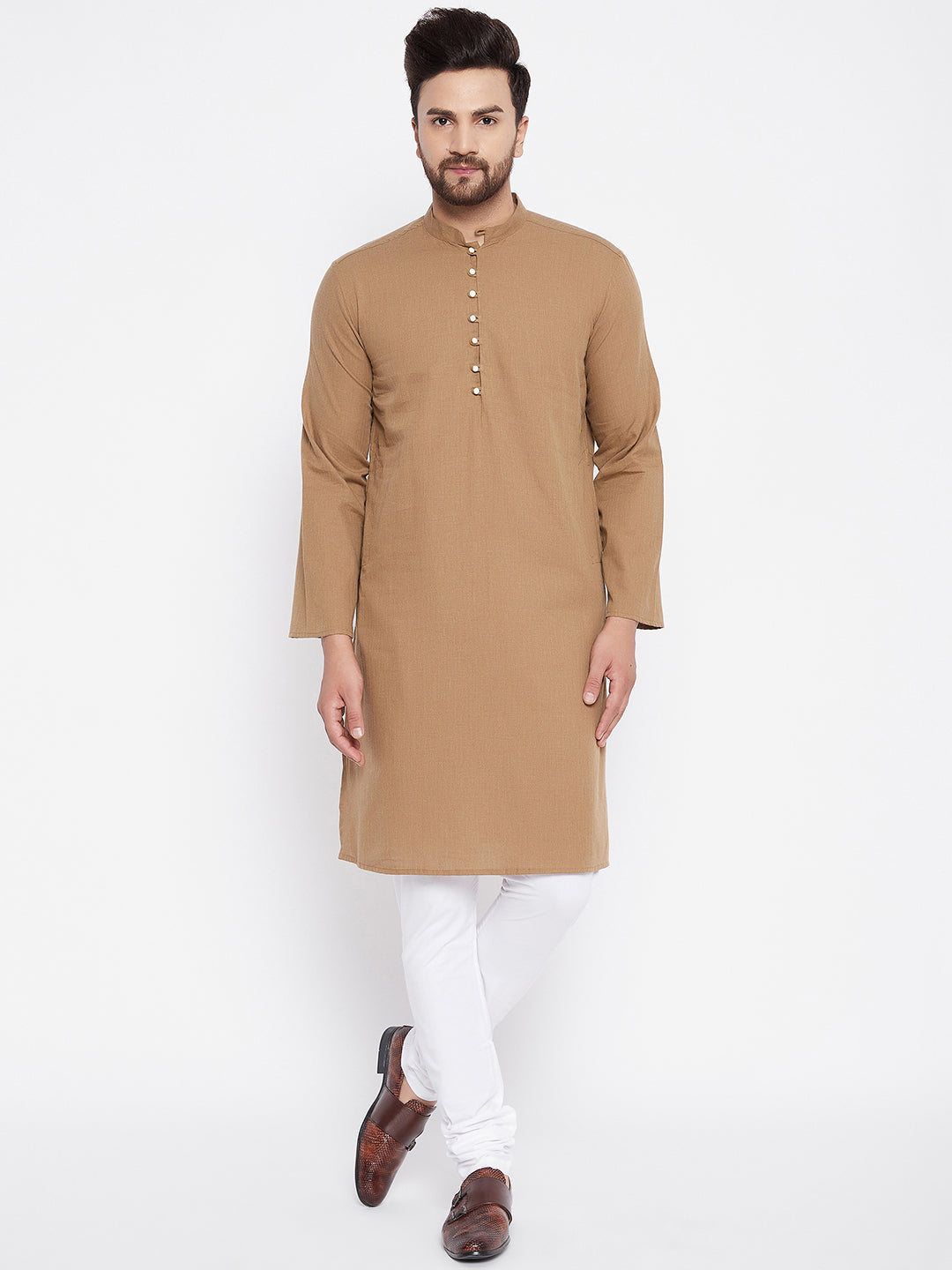 Men's Cotton Beige Kurta