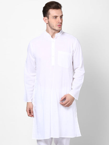 Men's White Cotton Kurta