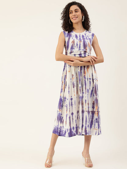 Women's Cowl Belt Gathered Dress