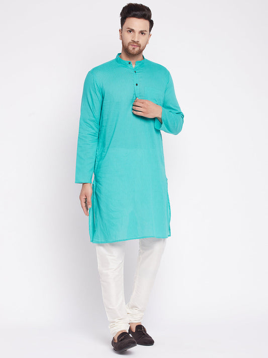 Men's Long Kurta with Band Colla