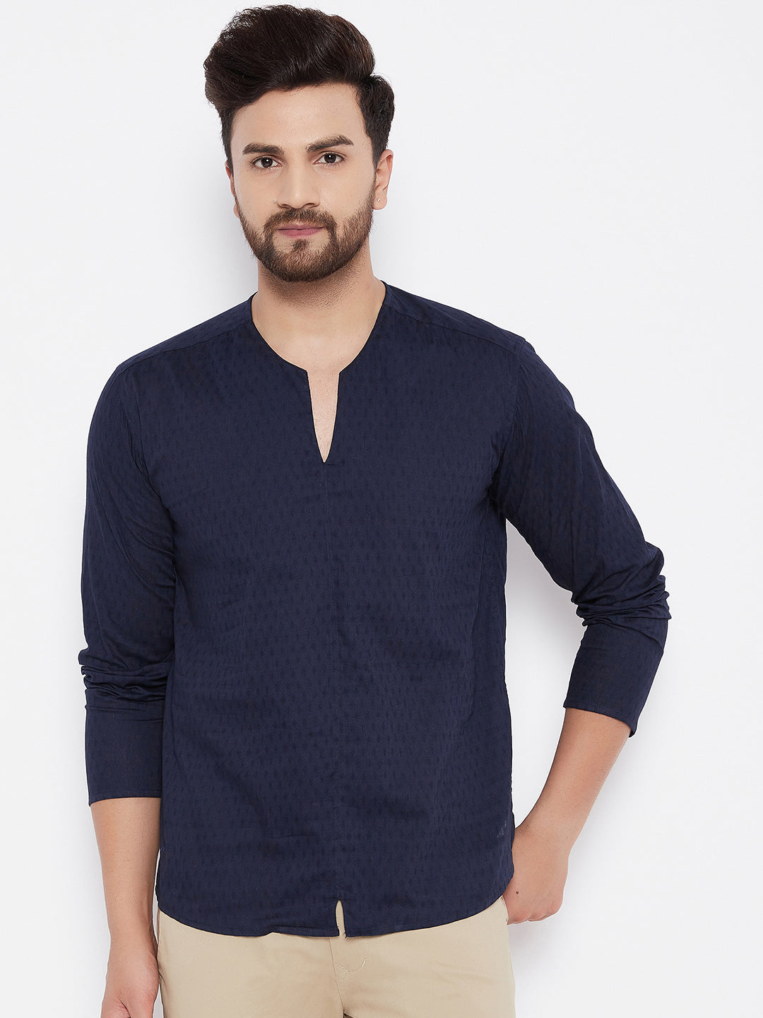 Men's Solid Cotton Short Kurta