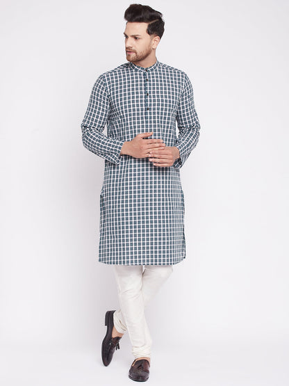 Men's Long Kurta with Band Colla