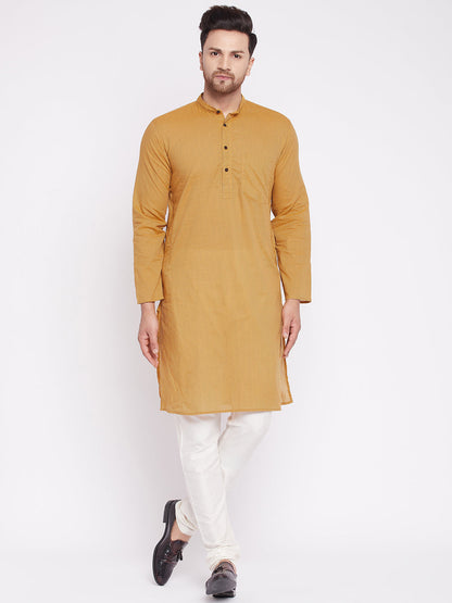 Men's Long Kurta with Band Colla