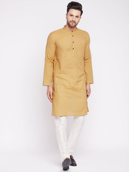 Men's Long Kurta with Band Colla