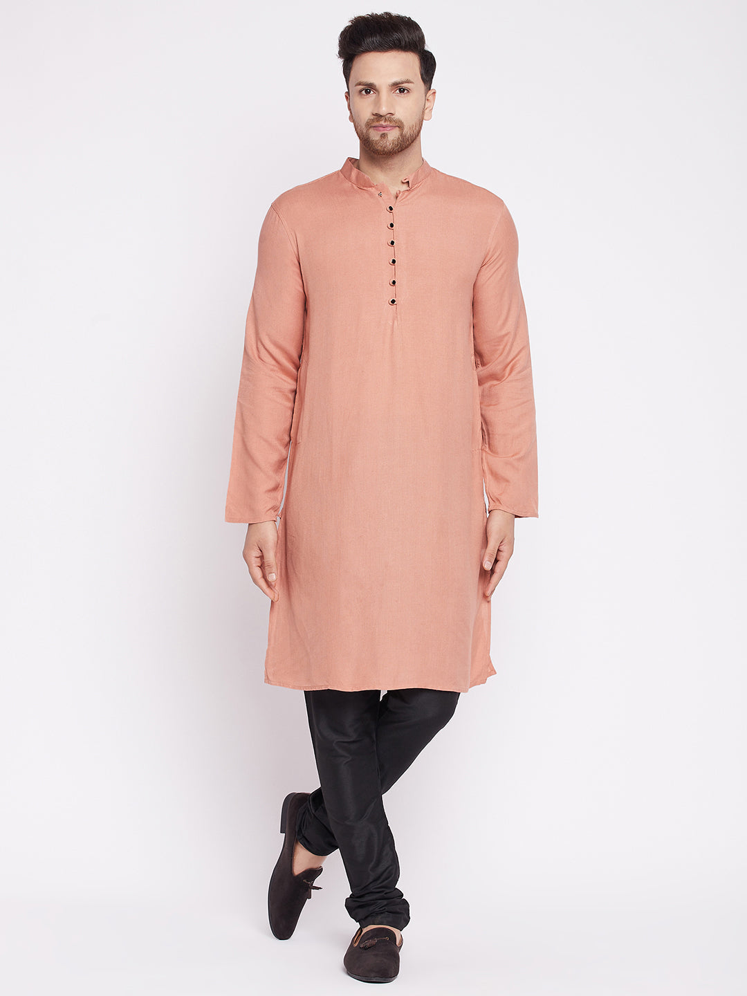 Men's Long Kurta with Band Colla