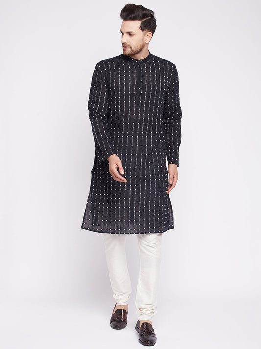 Men's Long Kurta with Band Colla
