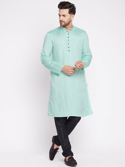 Men's Long Kurta with Band Colla