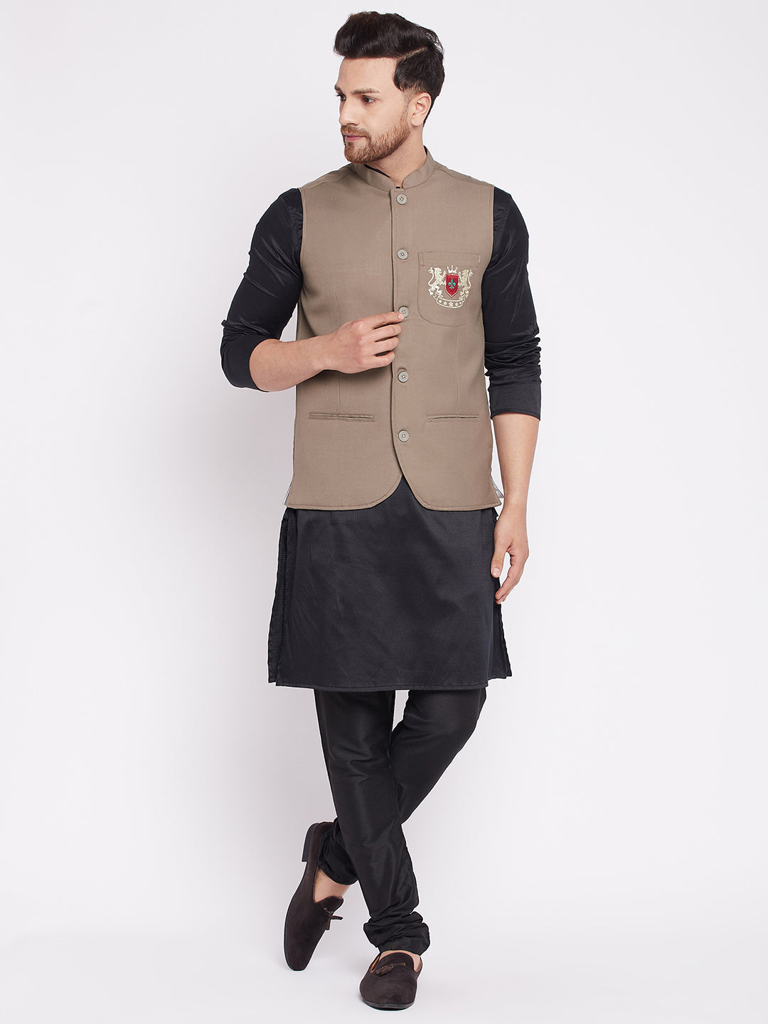 Men's Nehru Jacket with welt pocket