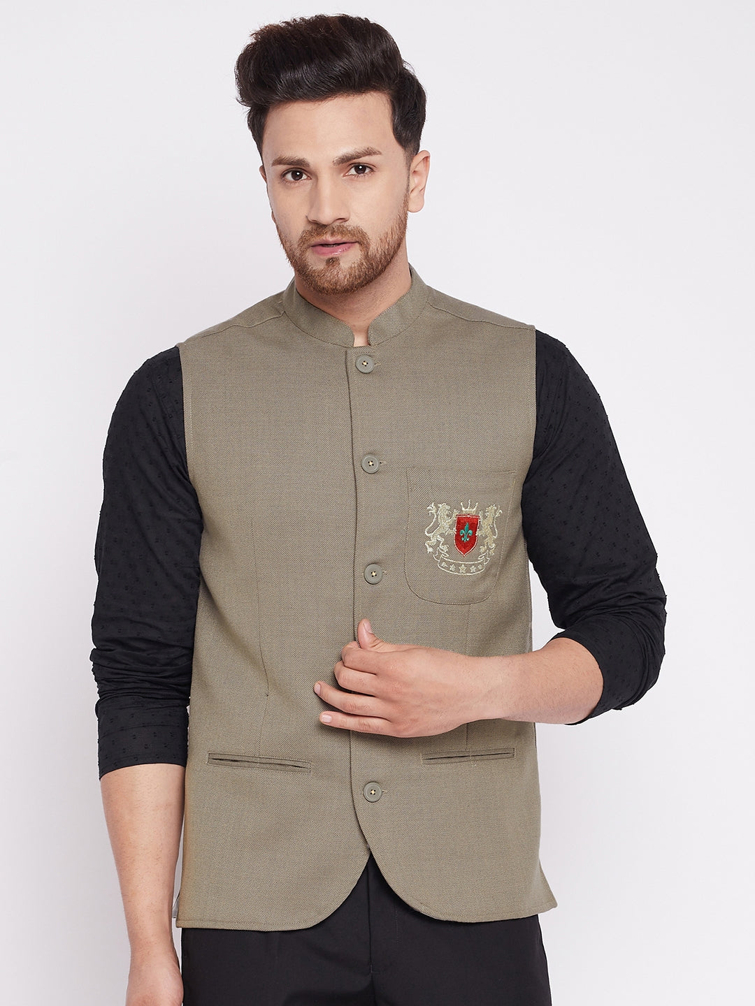 Men's Nehru Jacket With Welt Pocket