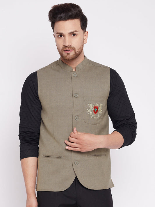 Men's Nehru Jacket With Welt Pocket