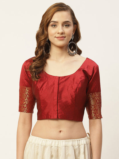 Women's Maroon Blouse by Shringaa