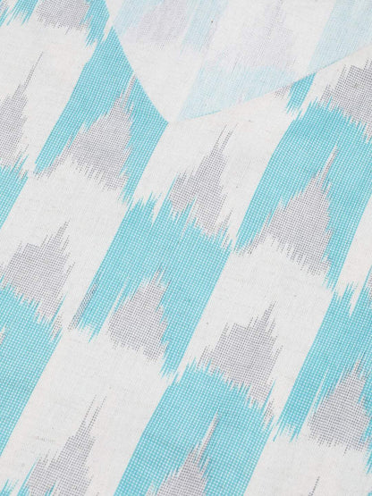 Women's  Blue & White Ikat Print Kurta with Balloon Pant