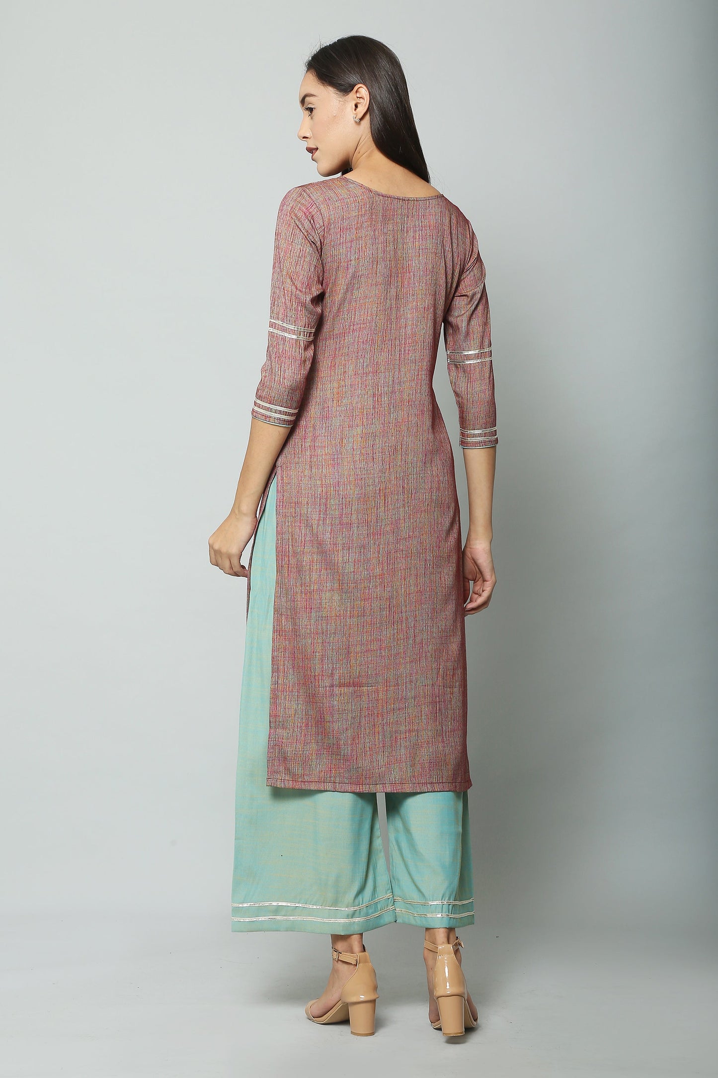 Women's Viscose Rayon Kurta And Palazzo With Dupatta Set