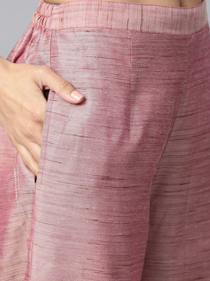 Women's  Mauve Solid Kurta with Palazzos