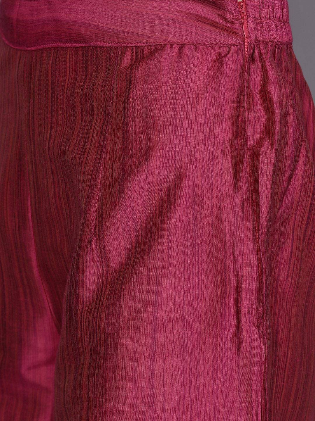Women's  Black & Pink Checked Kurta with Palazzos