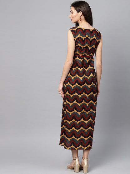Women's  Multicoloured Printed Maxi Dress