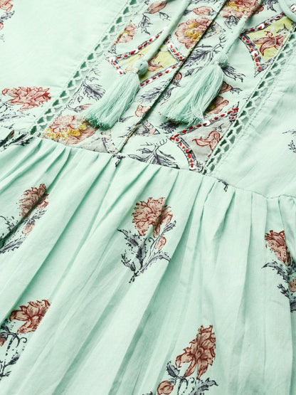 Women's Cambric Embroidered Tiered Top