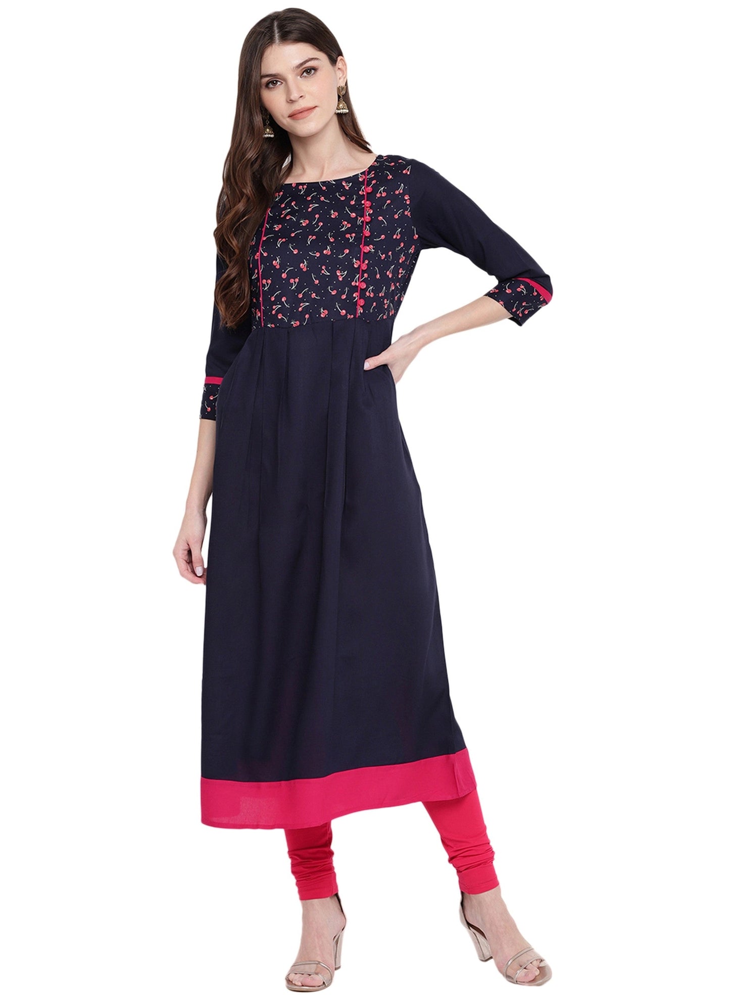 Women's Blue Anarkali Kurta By Vbuyz- (