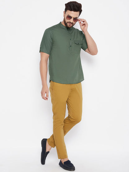 Men's Solid Cotton Kurta