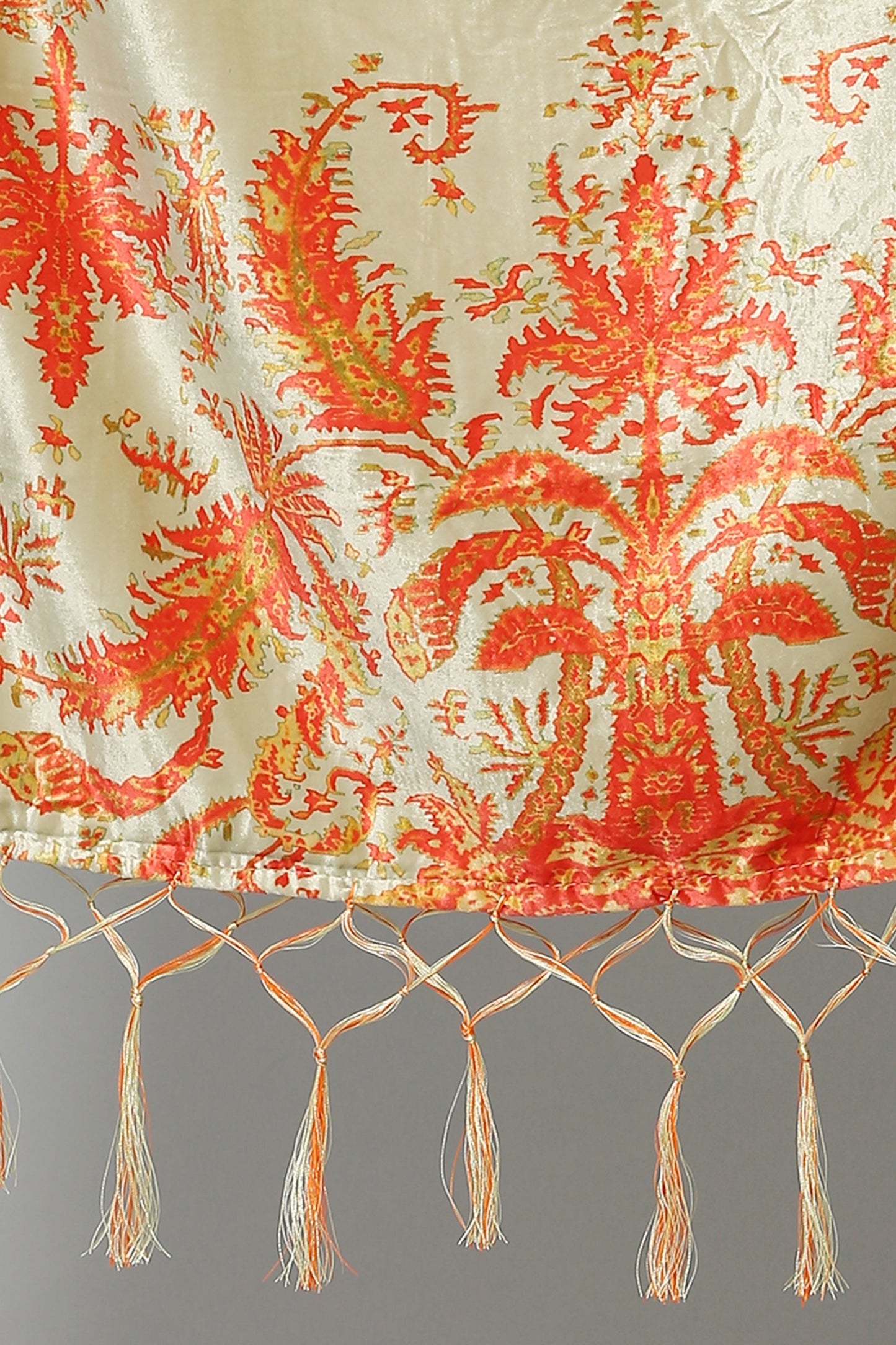 Women's Orange Color Polyster Velvet  Digital Printed Dupatta