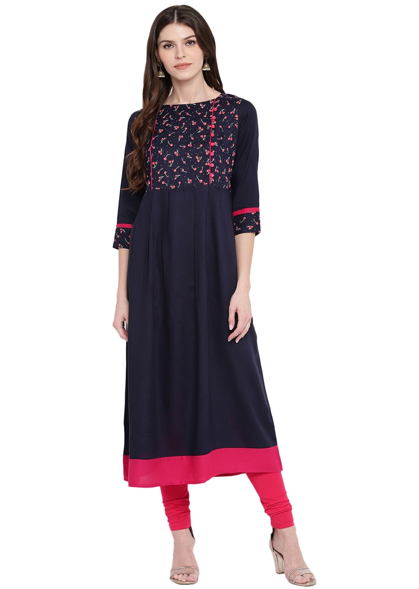 Women's Blue Anarkali Kurta By Vbuyz- (