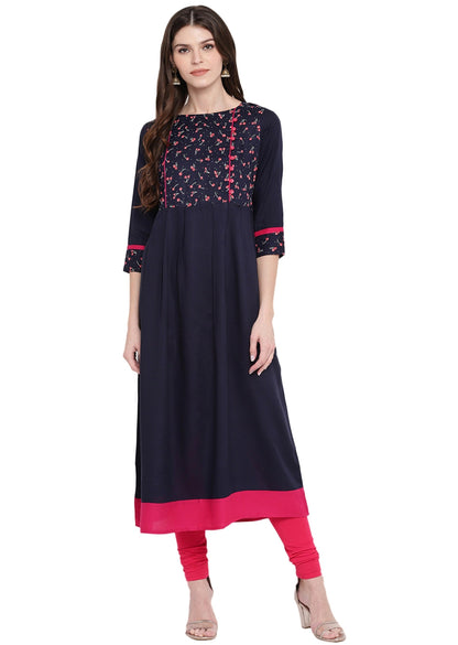 Women's Blue Anarkali Kurta By Vbuyz- (