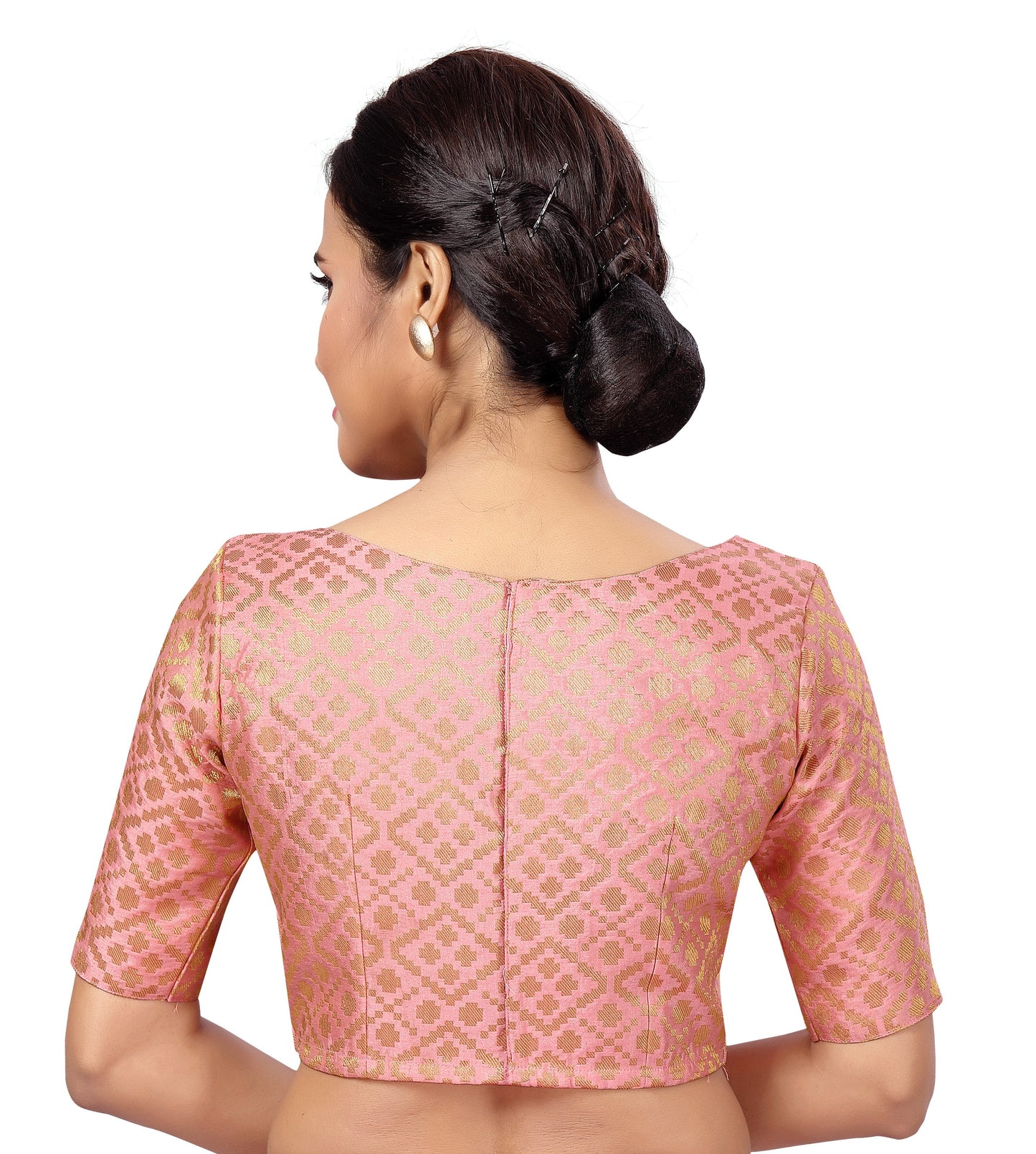 Women's Rose Gold Brocade Blouse by Shringaa