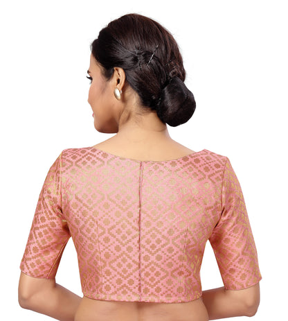 Women's Rose Gold Brocade Blouse by Shringaa