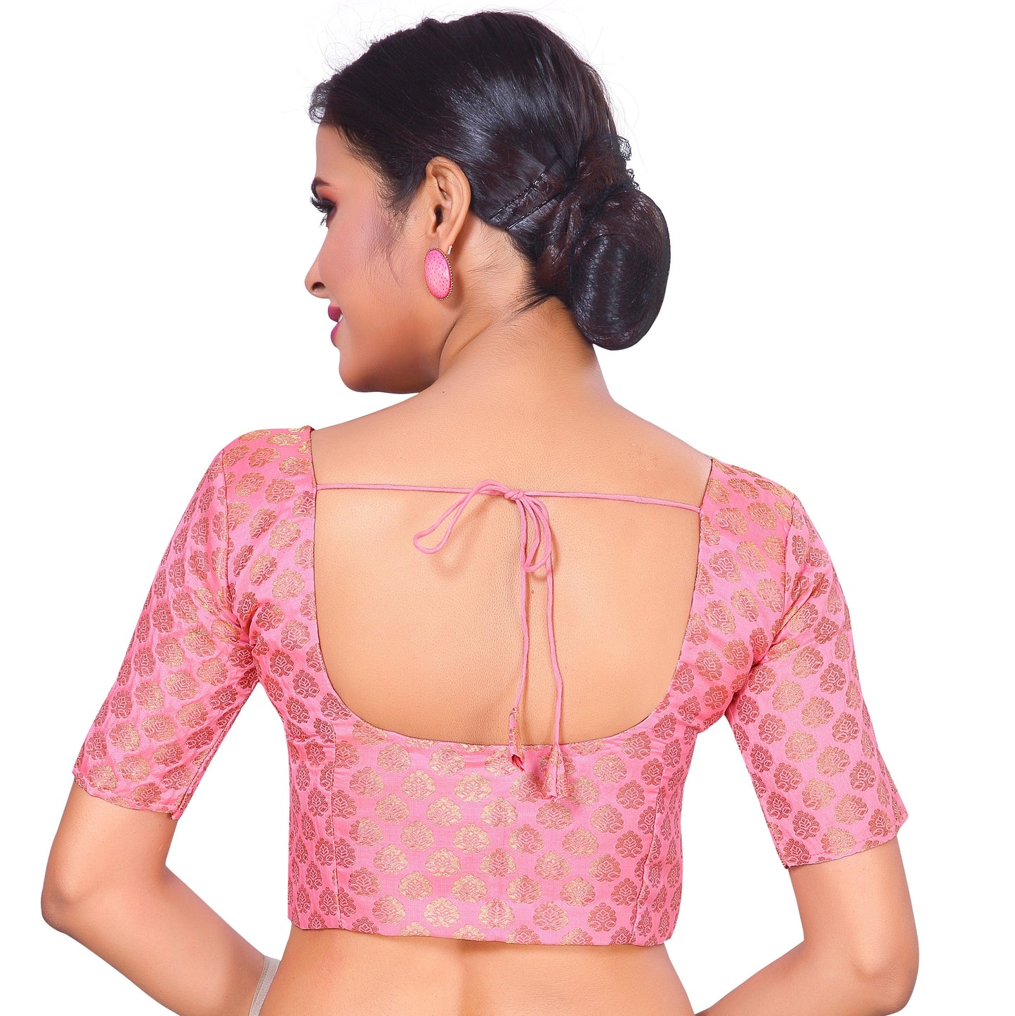 Women's Light pink Saree Blouse by Shr