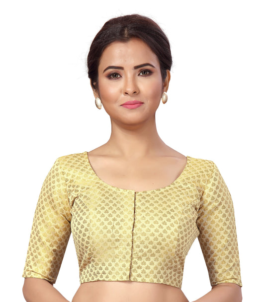 Women's Gold Brocade Blouse by Shringaa