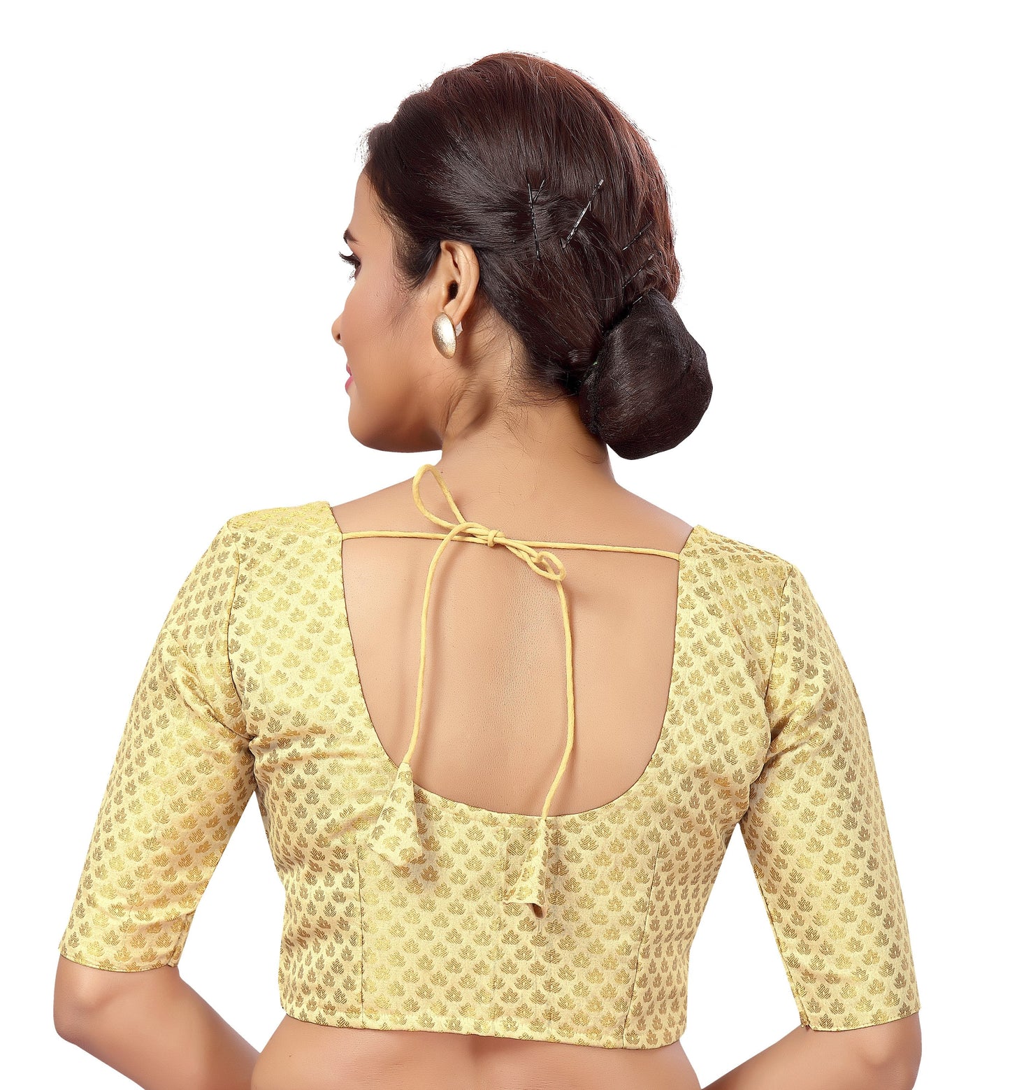 Women's Gold Brocade Blouse by Shringaa